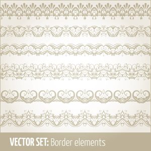 Bộ sưu tập vector trang trí viền liền mạch phong cách retro 08