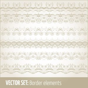 Bộ sưu tập vector trang trí viền liền mạch phong cách retro 09