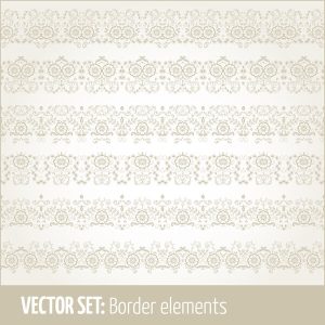Bộ sưu tập vector trang trí viền liền mạch phong cách retro (10 mẫu)