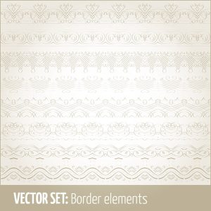 Bộ sưu tập vector trang trí viền liền mạch phong cách retro 11