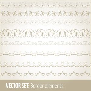 Bộ sưu tập vector trang trí viền liền mạch phong cách retro (12 mẫu)