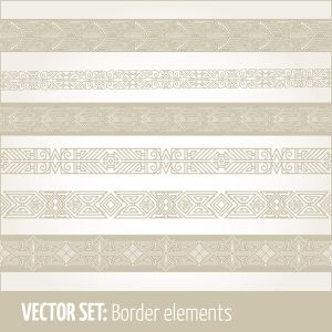 Bộ sưu tập vector trang trí viền liền mạch phong cách retro 14