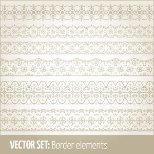 Bộ sưu tập vector trang trí viền liền mạch phong cách retro 16