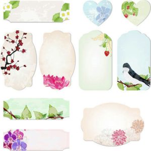 Bộ vector nhãn hoa nhiều màu