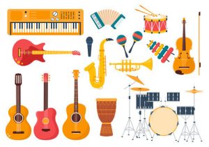Các hình ảnh vector nhạc cụ khác nhau
