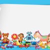 Đồ chơi với hình nền bằng giấy (vector 07)
