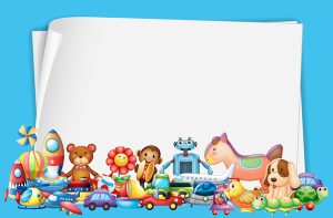 Đồ chơi với hình nền bằng giấy (vector 07)