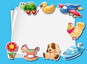 Đồ chơi với hình nền giấy (vector 05)