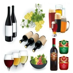 Đồ họa vector rượu vang và bia