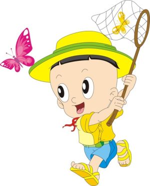 Hình ảnh cậu bé bắt bướm