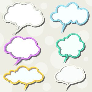 Hình ảnh đám mây chứa các bong bóng thoại