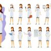 Hình ảnh hoạt hình bác sĩ nữ và y tá