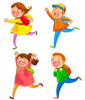 Hình ảnh hoạt hình các em học sinh vui vẻ