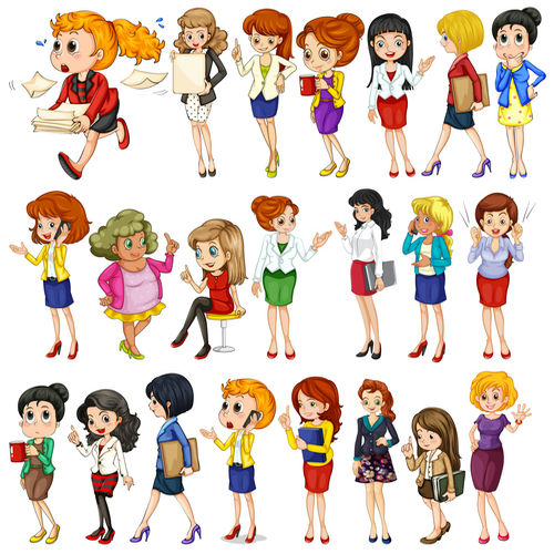 Hình ảnh hoạt hình các nữ cô giáo khác nhau