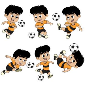Hình ảnh hoạt hình cậu bé chơi bóng đá