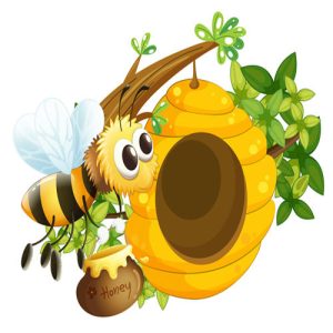 Hình ảnh hoạt hình con ong và tổ ong dạng vector 14