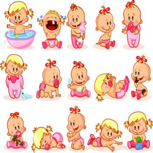 Hình ảnh hoạt hình em bé ngộ nghĩnh dạng vector 02