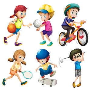 Hình ảnh hoạt hình trẻ em chơi thể thao