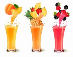 Hình ảnh minh họa các hương vị khác nhau của nước ép tươi