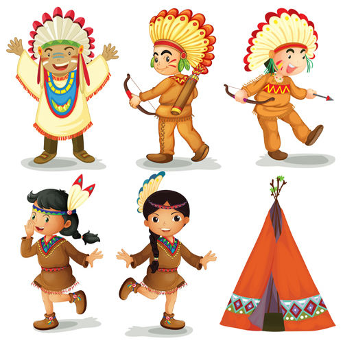Hình ảnh minh họa người thổ dân (dạng vector) 02