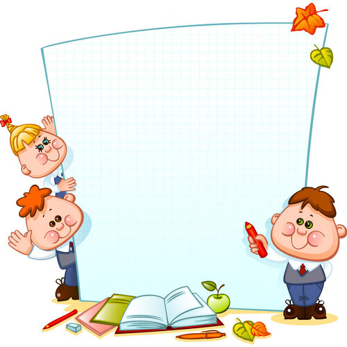 Hình ảnh minh họa những đứa trẻ dễ thương với phông nền trường học bằng giấy 4