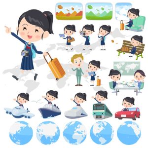 Hình ảnh minh họa nữ sinh mặc bộ đồ thủy thủ khi đi du lịch