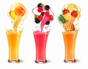 Hình ảnh minh họa nước ép trái cây tươi với nhiều hương vị khác nhau