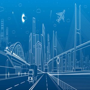 Hình ảnh phong cảnh thành phố vẽ tay dạng vector 1