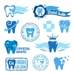 Hình ảnh vector các logo và nhãn hiệu nha khoa cổ điển