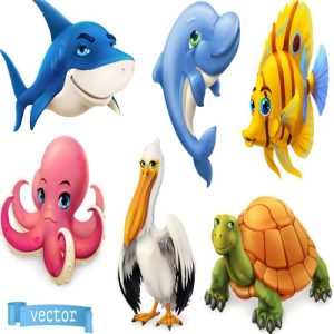 Hình ảnh vector động vật hoạt hình sống động
