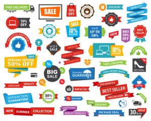 Hình ảnh vector ruy băng cổ điển với biểu ngữ và nhãn 03