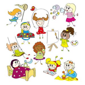 Hình minh họa các yếu tố hoạt hình trẻ em (vector 02)