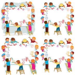 Hình vẽ hoạt hình họa sĩ nhỏ
