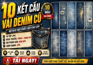 Kết cấu phông nền vải denim cũ