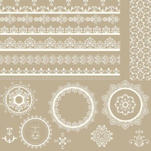 Khung ren với họa tiết viền trang trí vector 01