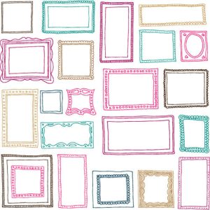 Khung vẽ tay tô màu dạng vector