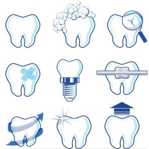 Logo nha khoa sáng bóng dạng vector