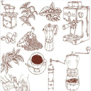 Máy Pha Cà Phê, Họa Tiết Hình Ảnh Coffee