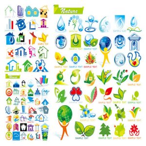 Và biểu tượng ngôi nhà sinh thái dạng vector