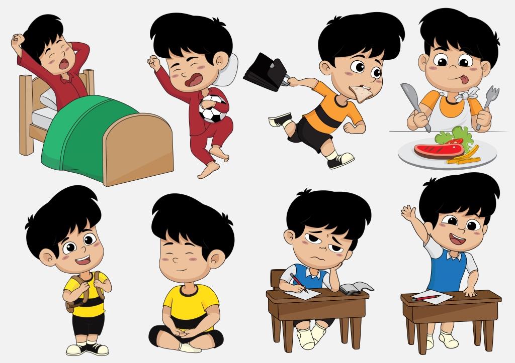 Vector Em Bé Hoạt Động Vui Chơi 1