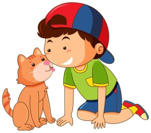 Vector Em Bé Học Sinh Và Động Vật 2