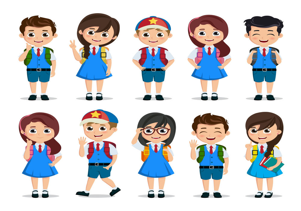 Vector Học Sinh Đi Học