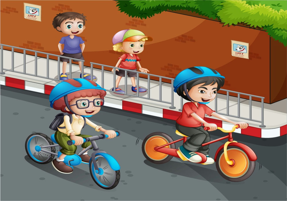 Vector Trẻ Em Tham Gia Giao Thông