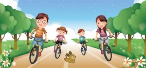hoạt động thể thao đạp xe gia đình