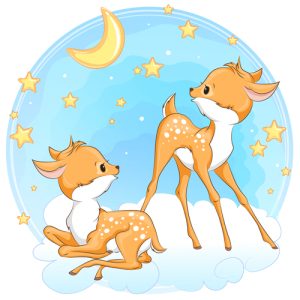 hoạt hình chú nai dễ thương, thiết kế vector 05