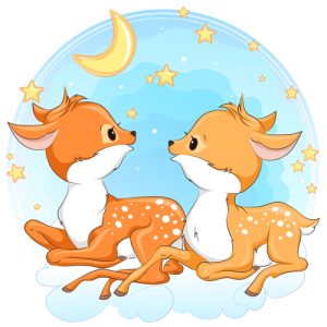hoạt hình chú nai dễ thương, thiết kế vector 10