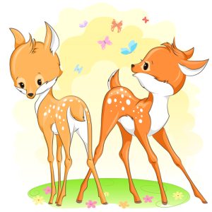 hoạt hình chú nai dễ thương, thiết kế vector 11