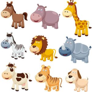 hoạt hình động vật vui nhộn 1 vector