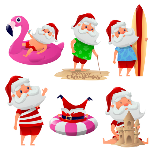kỳ nghỉ của ông già Noel (vector)
