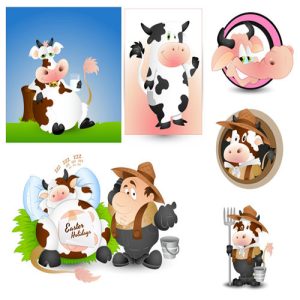 mẫu thiết kế bò sữa khác nhau dạng vector 03 1
